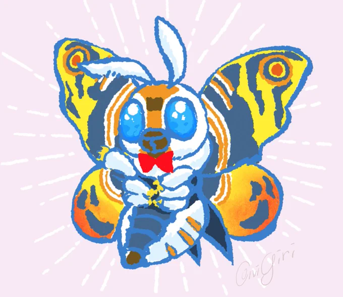 モスラってウサギっぽいよね🐰
 #バニーの日 