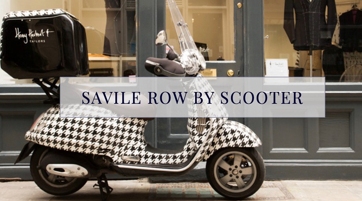HenryHerbert's tweet photo. Our now famous, one-of-a-kind Savile Row by Scooter service brings all the tradition and craftsmanship of Savile Row direct to your office, home, or wherever is most convenient! https://t.co/YgCluuwrxi https://t.co/XqmlMRuF5B