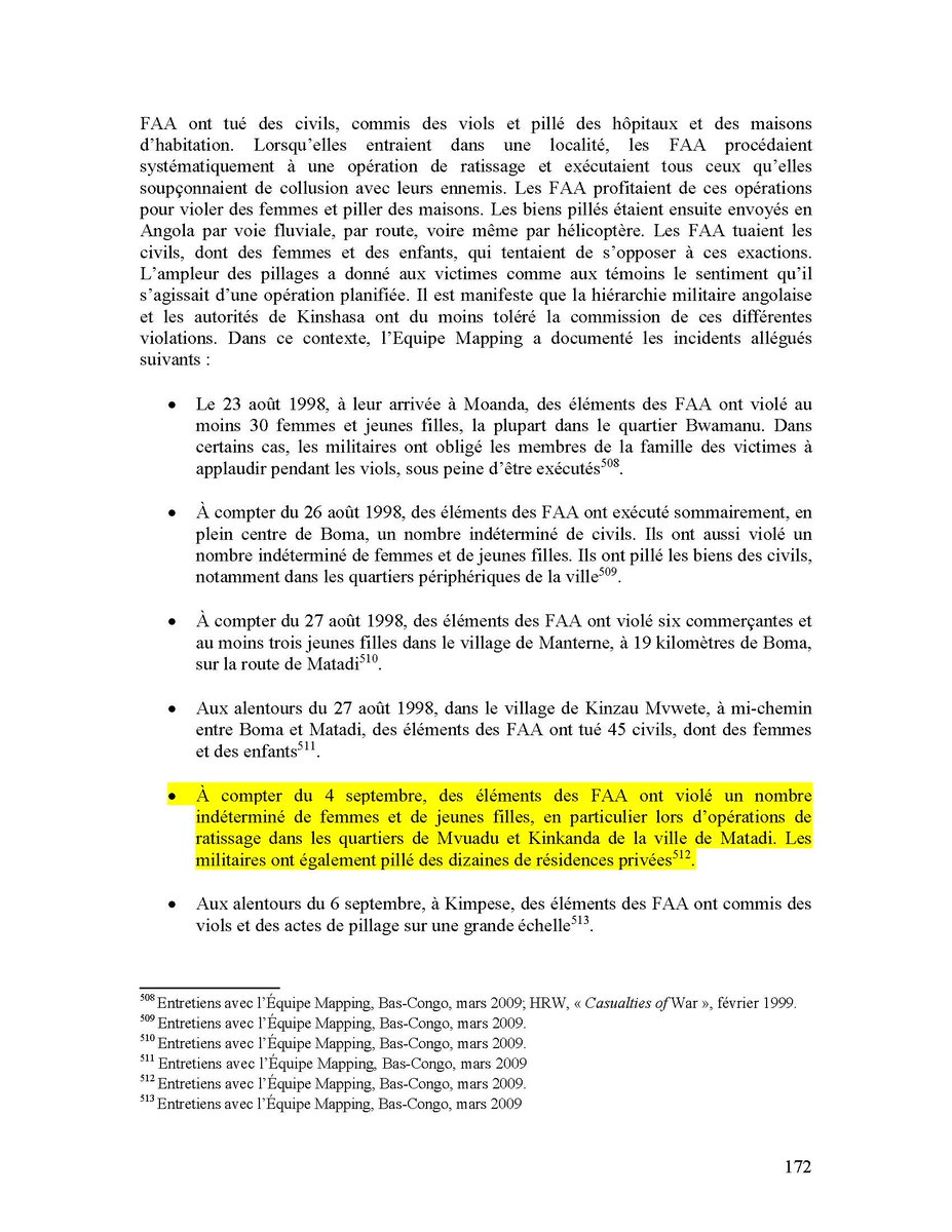 RapportMapping's tweet photo. À compter du 4 septembre, des éléments des FAA ont violé un nombre indéterminé de femmes et de jeunes filles, en particulier lors d’opérations de ratissage dans les quartiers de Mvuadu et Kinkanda de la ville de Matadi. https://t.co/1T8PpWaR1L