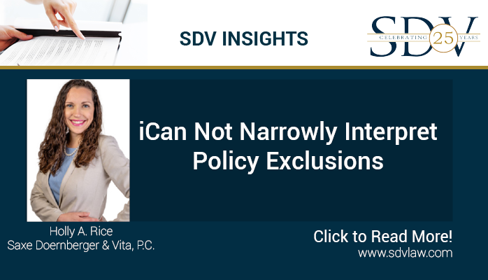 SDVLaw's tweet photo. iCan Not Narrowly Interpret Policy Exclusions. 
In Horn v. Liberty Ins. Underwriters, Inc., the Eleventh Circuit Court of Appeals addressed insurance coverage for claims arising out of the invasion of privacy relating to a TCPA claim. Read more here. >> https://t.co/DyLooNf38k https://t.co/nBh7SixYJD