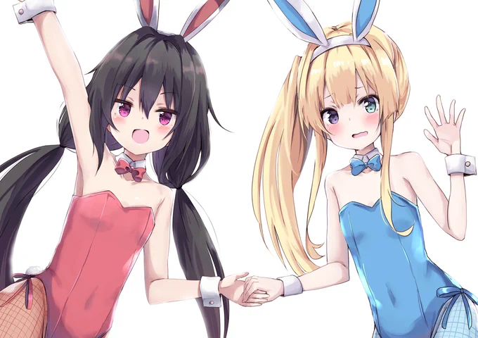 前に描いたノートちゃんとアイミちゃん
 #バニーの日 #うちの子 