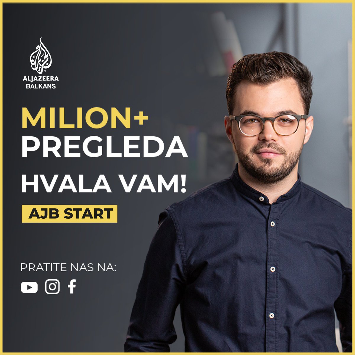 AJBalkans's tweet photo. AJB Start emisija je u kojoj na jednostavan način prezentujemo, naizgled, komplikovane teme. Hvala vam na povjerenju! AJB Start pravimo namjenski za publiku na društvenim mrežama, koja ima sve manje vremena pratiti vijesti, a i dalje želi znati šta se dešava oko nas. #AJBStart https://t.co/3zYS34OziY