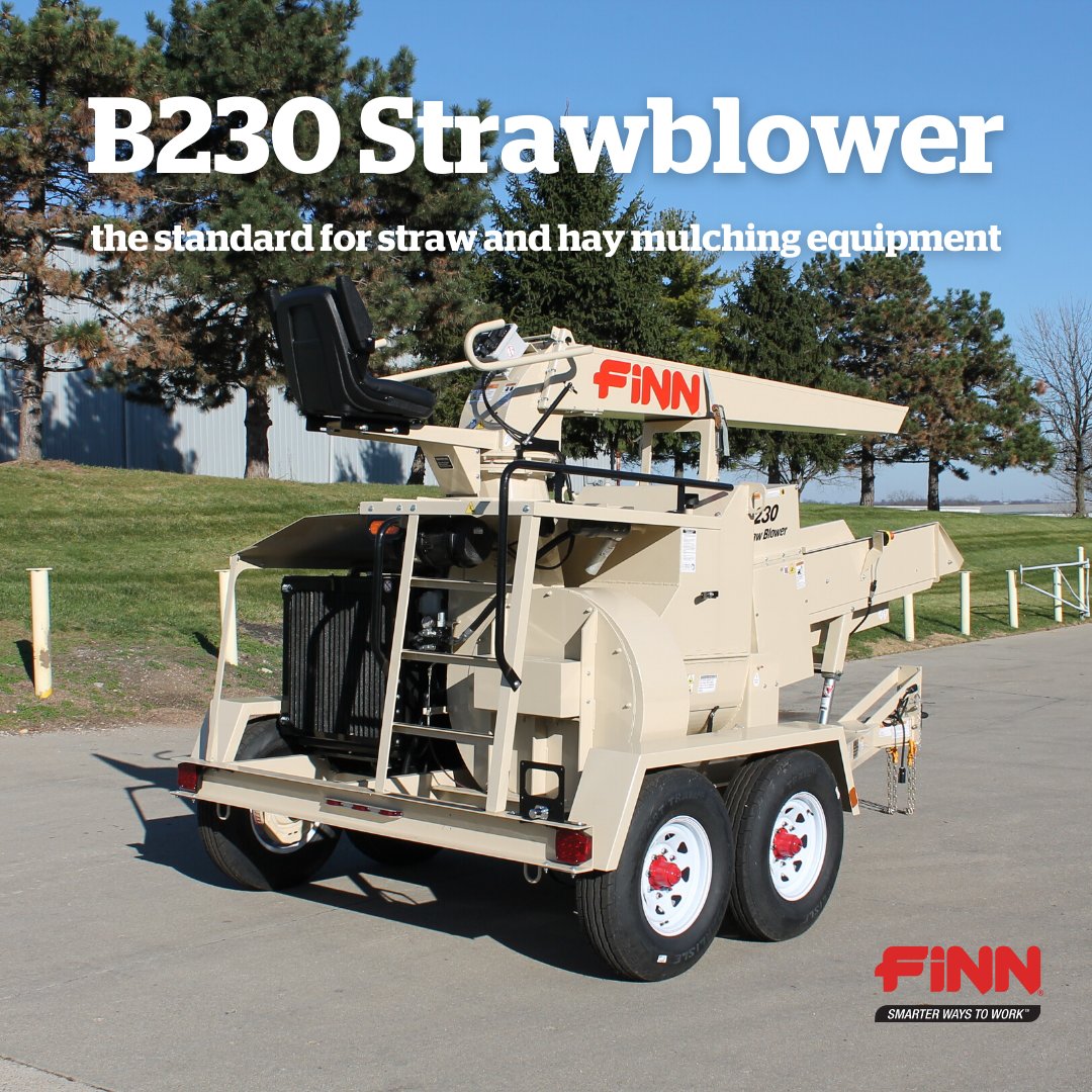 FinnCorporation's tweet photo. The B230 Straw Blower offers high production of up to 20 tons per hour for the biggest jobs and a feed tray with variable speed hydraulic-powered conveyor to feed straw at your pace.
https://t.co/YawoMAZ8ng
#strawblower #CoverSomeGround #SmarterWaysToWork #FinnCorp https://t.co/ty4BqIEo1z