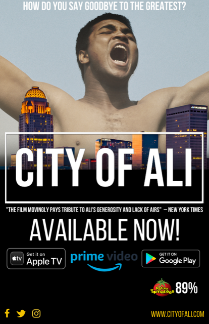 AliCenter's tweet photo. Exciting news! @CityofAli will be available to stream on Amazon Prime Video, Apple TV, and Google Play starting 8/3. Experience Muhammad Ali's hometown as thousands of people came to Louisville in 2016 to pay their respects to The Greatest. #CityofAli https://t.co/wZWsJGRbLB