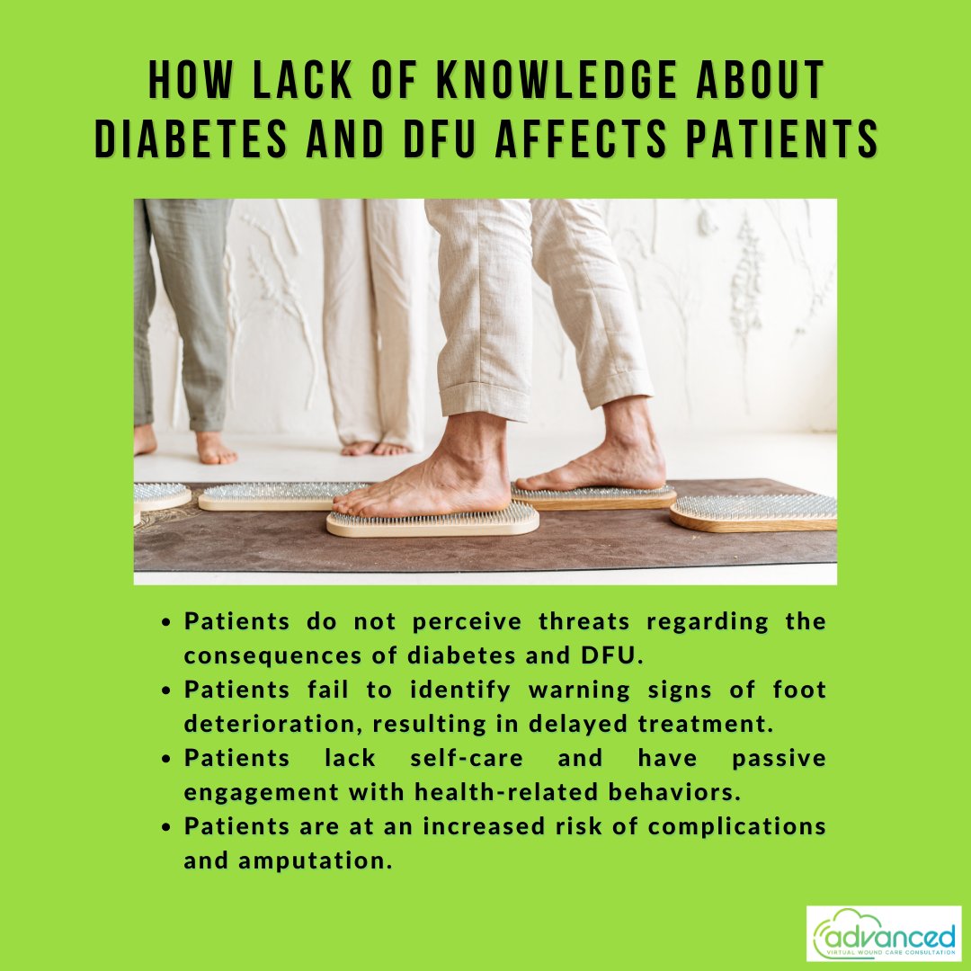 advwoundcare's tweet photo. Lack of diabetes self-care knowledge and limited understanding of prevention of diabetic foot ulcers can lead to severe complications and increased risk of foot deterioration or lower extremity amputation.
Get in touch with us https://t.co/MxeaufnpDi
#diabeticfootulcers #DLEA https://t.co/ewL4plvCZG
