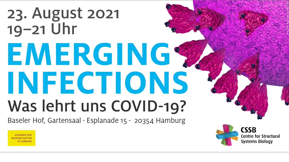 Neuartige Infektionskrankheiten (#EmergingInfections) sind in den vergangenen Jahren verstärkt aufgetreten - mit schneller Verbreitung! #Covid19 ist die jüngste von ihnen. Um #Pandemie-Lehren und -Ursachen geht es am 23.8.2021 bei einer #Podiumsdiskussion von uns u. <a href="/CssbHamburg/">CSSB</a>.