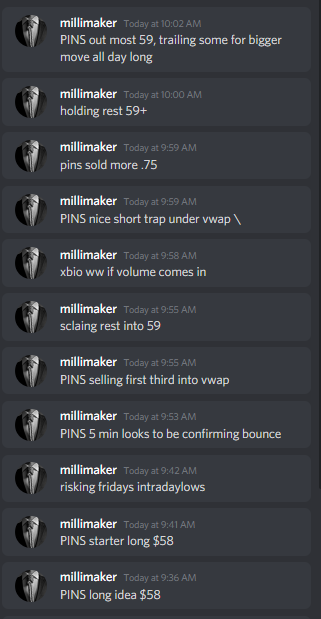 $PINS nailed from the call. Nice worry free $1 so far. Maybe we get a steady all day uptrend