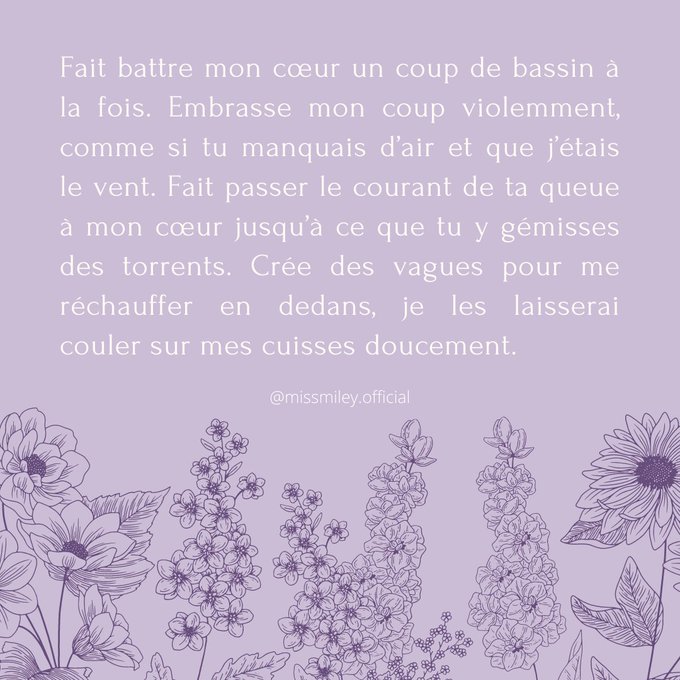 Des franco qui me suivent ici? 💜💜💜 Retweet si tu l'es ! #citations #po&eacute;sie #&eacute;rotisme https://t.co/pH<a href="/tag/citations"class="tags"><span>#citations</span></a><a href="/tag/%C3%A9rotisme"class="tags"><span>#&eacute;rotisme</span></a><a href="/tag/po%C3%A9sie"class="tags"><span>#po&eacute;sie</span></a>