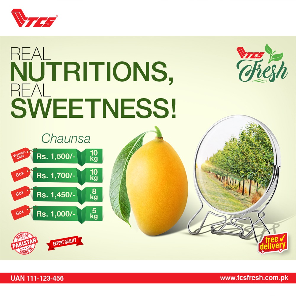 tcs_couriers's tweet photo. Enjoy the real sweetness of nutritious Chaunsa Mangoes. We are delivering Chaunsa Mangoes straight from the local farms to your doorstep.

FREE DELIVERY!

Click the link below to order nature’s best from TCS Fresh!

Shop now: https://t.co/5fKJuZbZ0S

#TCSFresh #MangoFresh https://t.co/MqeIA6NUdp