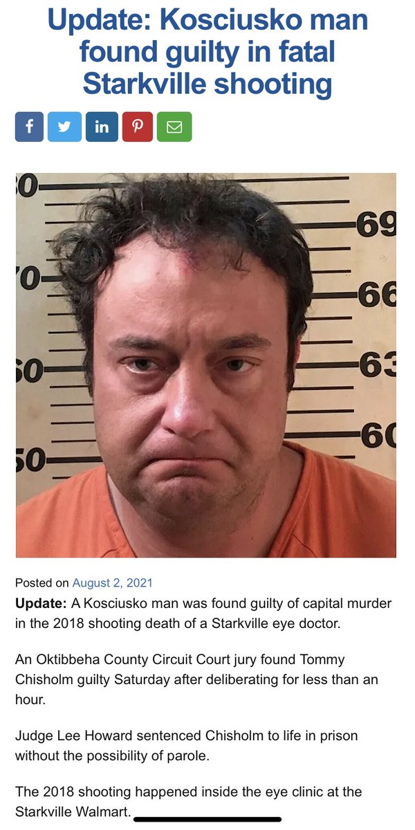 Dawg75Msu's tweet photo. This “vile hooman” rented a home NEXT door to me?!?! Errr, I could tell you some tales!!! Tommy, dear heart, you got what you deserved!!! Jury deliberated 26 minutes! He murdered Dr Witt at Starkville Walmart in Jan 2018! Enjoy prison!!!! 🙋🏻♀️🤨🤨🤨🤨🤨🤨🤨#SentencedToLife https://t.co/Th4XChRZcB