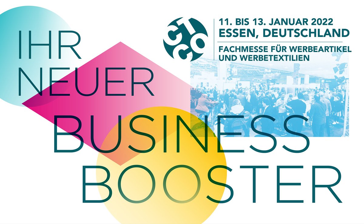 Sie sehnen sich wieder nach einer Live-Messe? Nach einem kreativen Milieu, das neue Ideen und Geschäftsmöglichkeiten vereint? 
Dann müssen Sie dabei sein: Auf der #CTCODeutschland vom 11.—13.01.2022 in Essen, ein Event voller Neuheiten aus dem Werbeartikel- &amp; Bekleidungssektor!