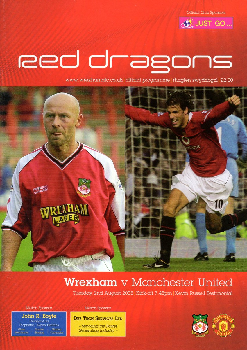 Wxmfconthisday's tweet photo. #OTD in #2005 @Wrexham_AFC 1 - @ManUtd 3
(D.Williams) att.5964 #KevinRussell #Testimonial https://t.co/p1ccWj8PaB