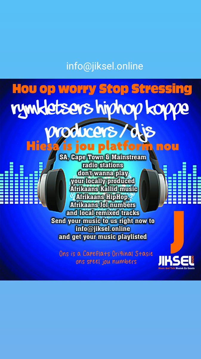 #JikselRadio #radio #broadcasting #local #localza #localislekker #capetown #presenters #artist #hiphop #rymklets #rymkletsrepubliek #afrikaans #mengels #afrikaaps email to info@jiksel.online