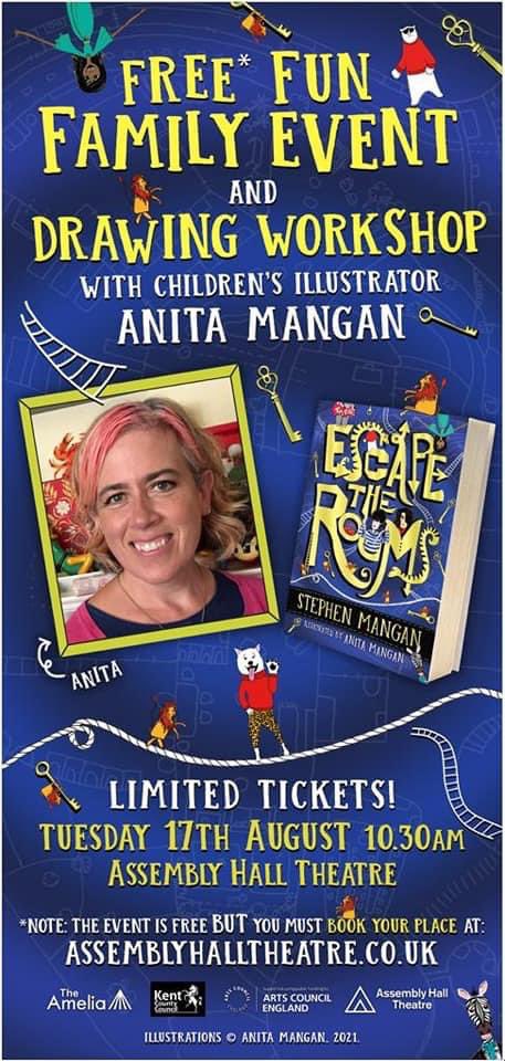 Hello Tunbridge Wells! I’m doing a Drawing workshop at the Assembly Halls on August 17th. Kids from 7-12 will LOVE it! Book your FREE tickets today: bit.ly/The-Amelia-Ill… please RT.