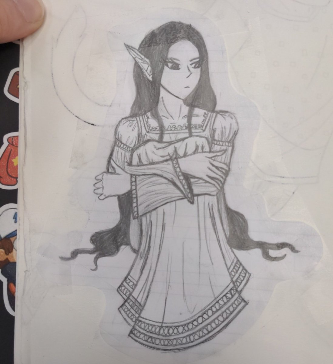 ZaylaVan's tweet photo. Grumpy Elf Maiden. Just something I drew at work when I was bored. She's pretty cute. #art #artist #ArtistOnTwitter #drawing #drawings #sketch #sketches #sketchbook #elves #elf #anime #funart https://t.co/xoEpSSOQqc