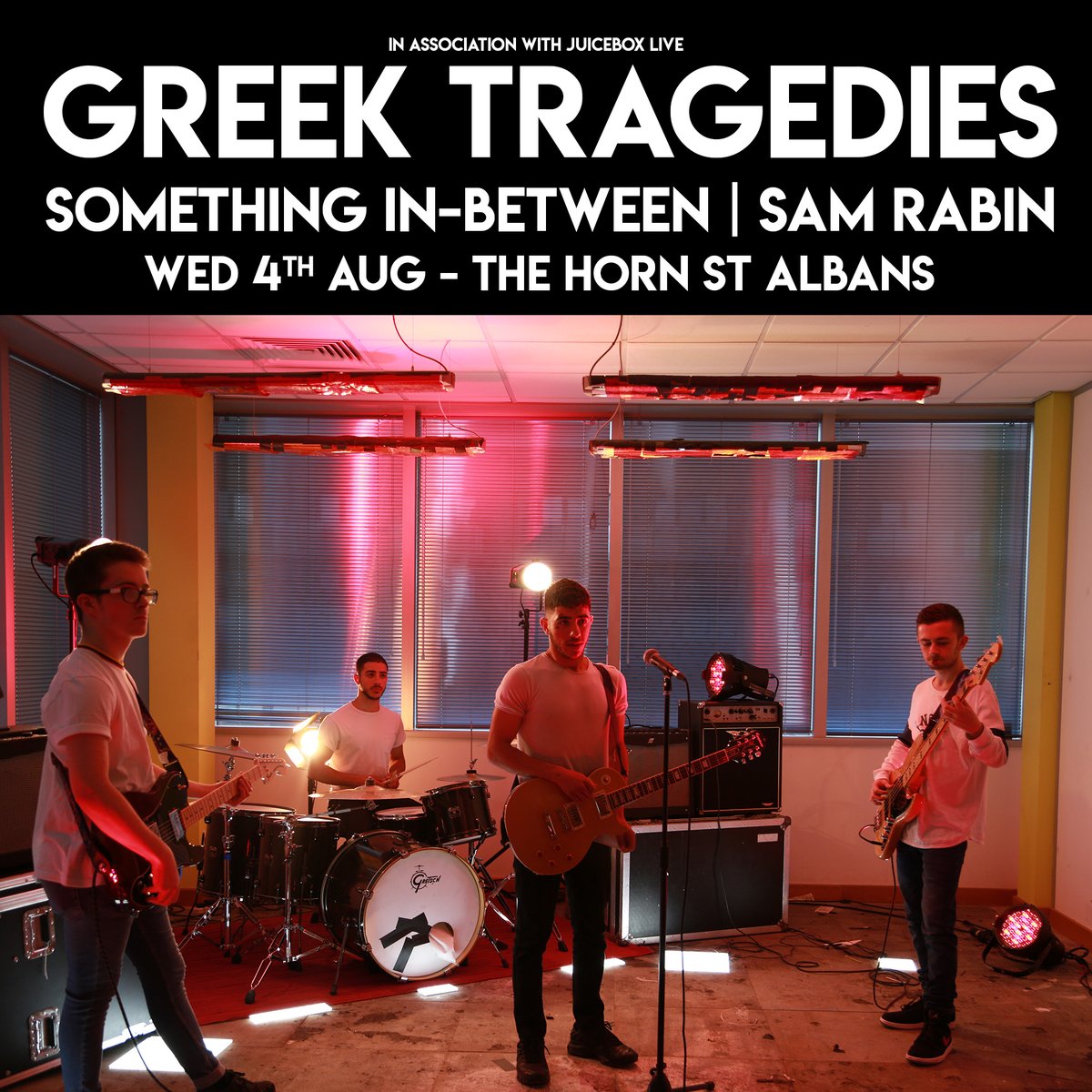 Greek_Tragedies's tweet photo. GIG UPDATE!
Sadly, @Lunablueofficia will not be co-headlining with us due to this Wednesday so we are headlining and sharing the stage with @somthinginbetween &amp; @SamHayimRabin at @hornvenue with @Juicebox_Indie https://t.co/9OqF5v6ess