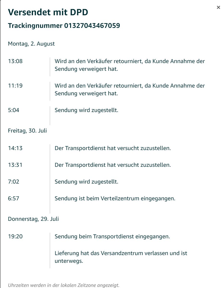 ThomasGerwert's tweet photo. Warum lügt @dpd_de eigentlich so?
Hier wurde nix verweigert und nix zugestellt, bin seit Mittwoch zu Hause und hab Urlaub, unverschämt, weil schon das zweite Mal. Eins ist klar. NIE MEHR @dpd_de https://t.co/m8iSjV4DH7