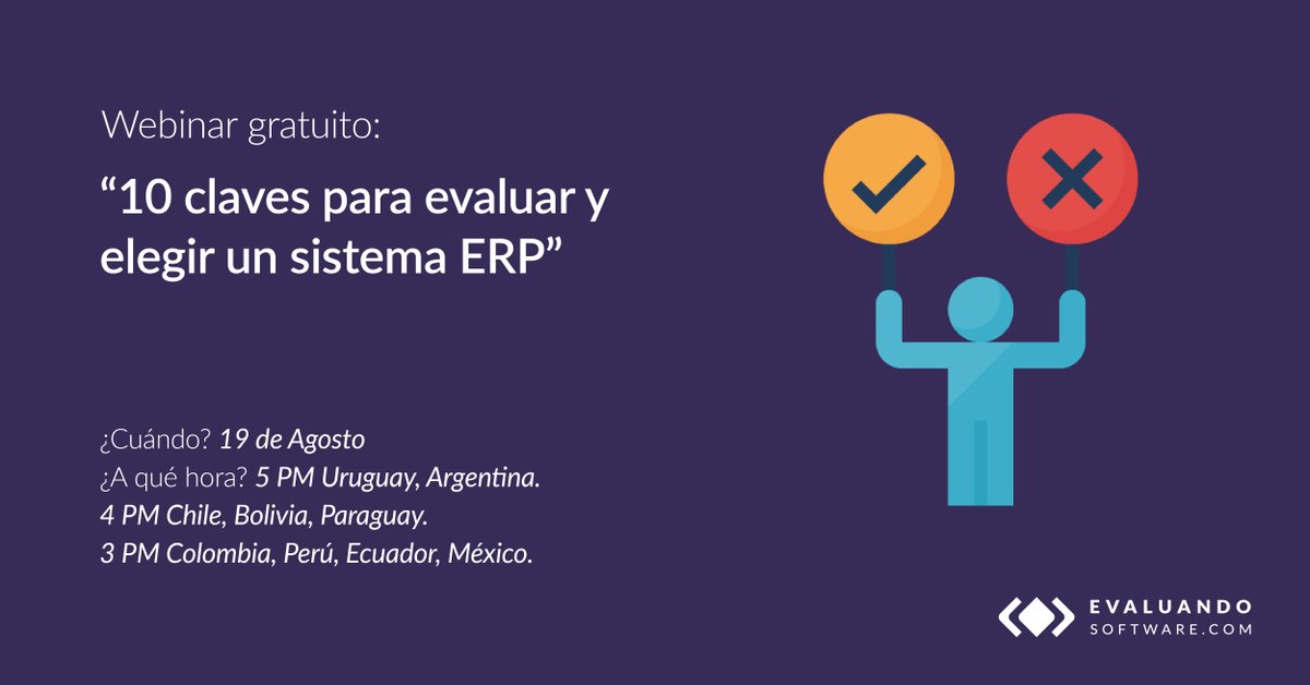 evaluandosoft's tweet image. #ɴᴜᴇᴠᴏᴡᴇʙɪɴᴀʀ | 10 ᴘʀᴇɢᴜɴᴛᴀs ʏ ʀᴇsᴘᴜᴇsᴛᴀs ᴘᴀʀᴀ ᴇʟ ᴍᴏᴍᴇɴᴛᴏ ǫᴜᴇ sᴇ ᴇᴠᴀʟúᴀ ʏ ᴇʟɪɢᴇ ᴜɴ ᴇʀᴘ

Inscribite completando el siguiente formulario 👇
 
zcu.io/FiyL
 
#EvaluandoSoftware #SoftwareERP #ComprarERP #ElegirERP  #ProveedorERP
