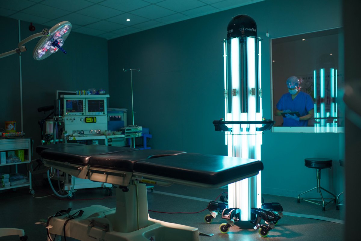 finsen_tech's tweet image. The next generation of THOR UVC® is the ultimate weapon against infections in operating theatres. THOR UVC is proven to kill 99.9999% of all known pathogens and with new shadow reduction technology no exposed surface goes unreached.

#THORUVC #uvcrobot #infectioncontrol #uvc