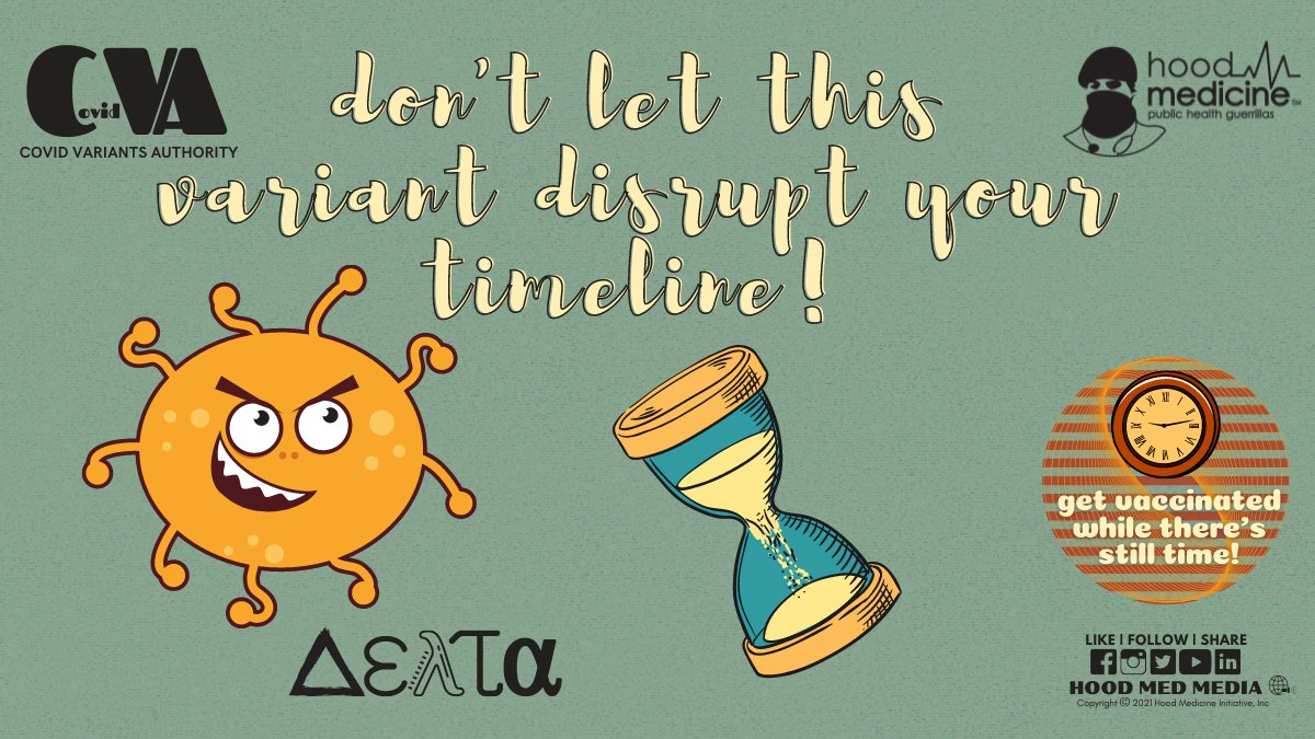 hood_medicine's tweet image. Don't wait til the last minute to protect yourself from Delta. There's no timeline like the present!

#CVA 
#NewVariantWhoDis