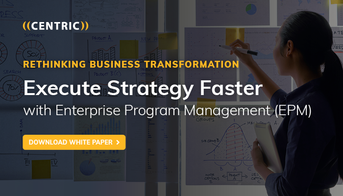 centric's tweet photo. “Companies can have the best strategies in the world. But if they can’t deliver on them, they’re worthless.” Learn tactics for delivery in our #EnterpriseProgramManagement white paper. Download it today. https://t.co/UxsCF6yxNC #EPM https://t.co/ydkG1ucUNE