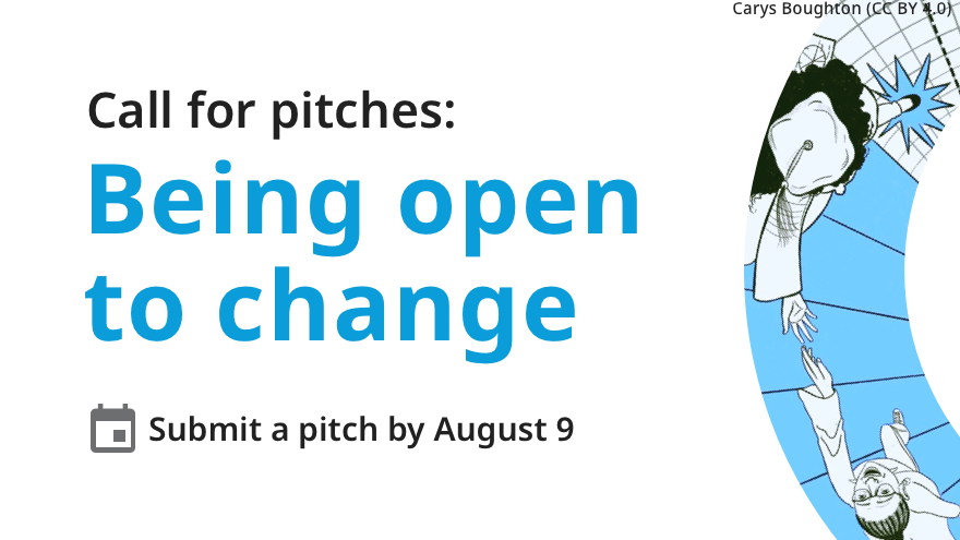 Call for pitches: being open to change. Submit a pitch by August 9