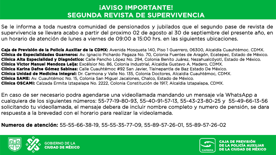 CAPREPACDMX's tweet photo. ¡Aviso Importante!

Segunda Revista de Supervivencia 2021. https://t.co/7pkG8uFj8L