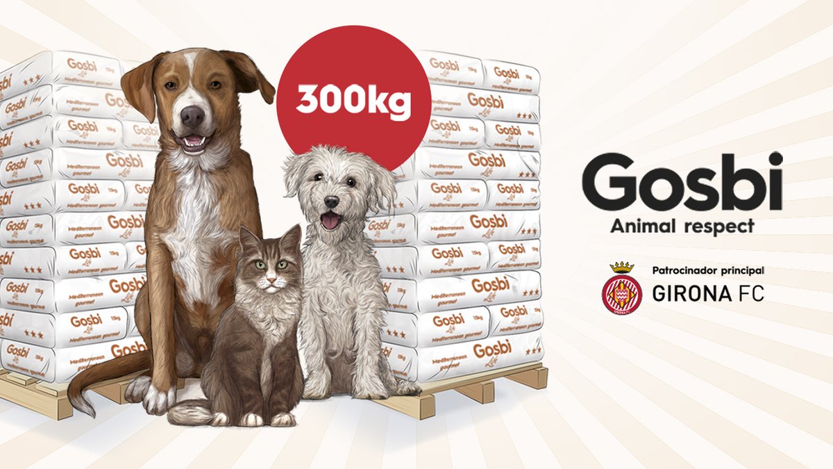 GironaFC's tweet image. 🚨SORTEIG 300KG D'ALIMENTACIÓ PER A PROTECTORES D'ANIMALS!
🤝El Girona i Gosbi unim forces perquè mereixen una vida millor!🐶🐱

Per participar:
🔁Fer RT i posar❤️
✍️Comentar explicant un cas de superació de la vostra protectora
⌚️Fins diumenge
➡️Sorteig per a protectores animals