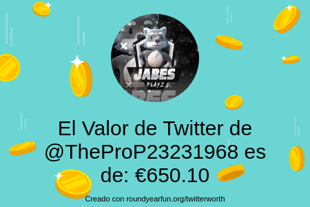 TheProP23231968's tweet photo. Mi valor en Twitter es de: €650.10

Encuentra el tuyo(a) con https://t.co/u2JDaejV4M

⠀ https://t.co/Z9WGzY1rLK