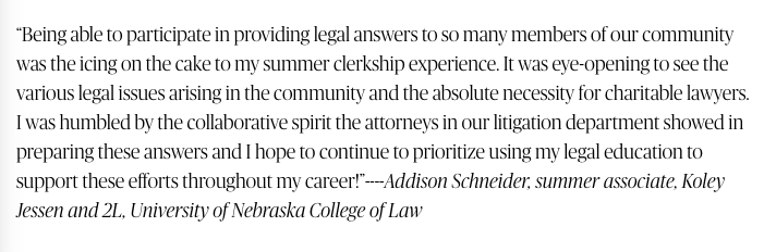 So great to see <a href="/KoleyJessen/">Koley Jessen</a> at the top of this list that also includes three other Nebraska firms! #NELaw #probono
