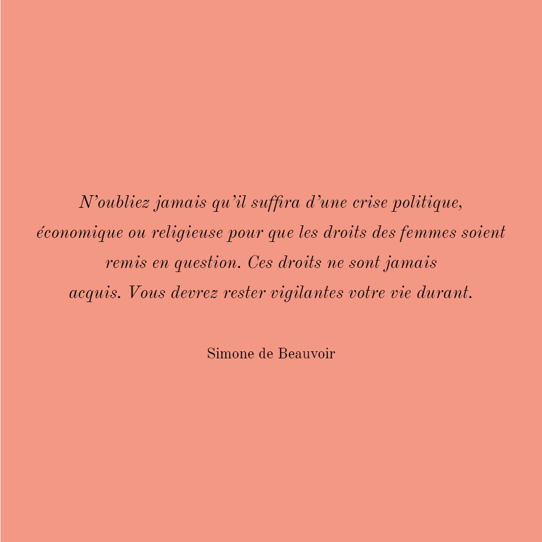 Rien n’est acquis ! 💪 ♀️

#Simonedebeauvoir #feminisme #editionsalbabastida