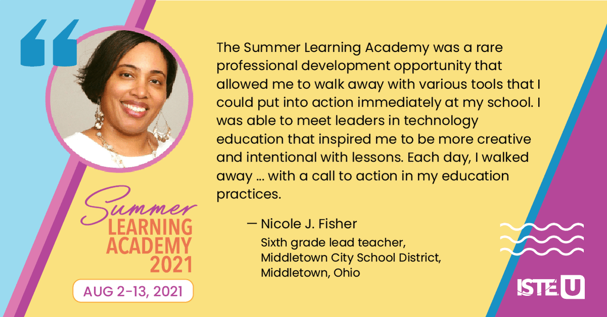 ISTE U’s Summer Learning Academy opens today! Don't miss your chance to join us live. Participants will also have access to recorded content until Oct. 31. 🎉 

Register here to access 15 hours of practical, affordable &amp; flexible PD: bit.ly/3x58Sbq

#ISTEsla #TeacherPD