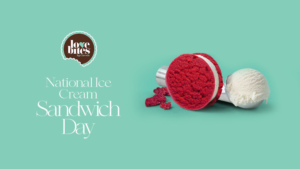 LoveBitesCarnie's tweet photo. Celebrate National Ice Cream
Sandwich Day with Love Bites by Carnie cookies and a fun twist the whole family can enjoy!
#lovebitedbycarnie #nationalicecreamsandwichday
#icecreamsandwichday #icecreamsandwich #cookies
#icecream #cookiesandicecream https://t.co/cSSyZgH6Ae