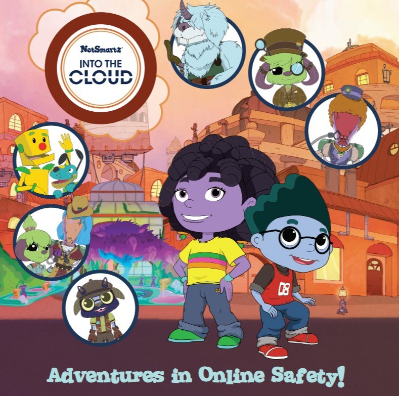 Netsmartz gratphic with the Into the Clould characters.