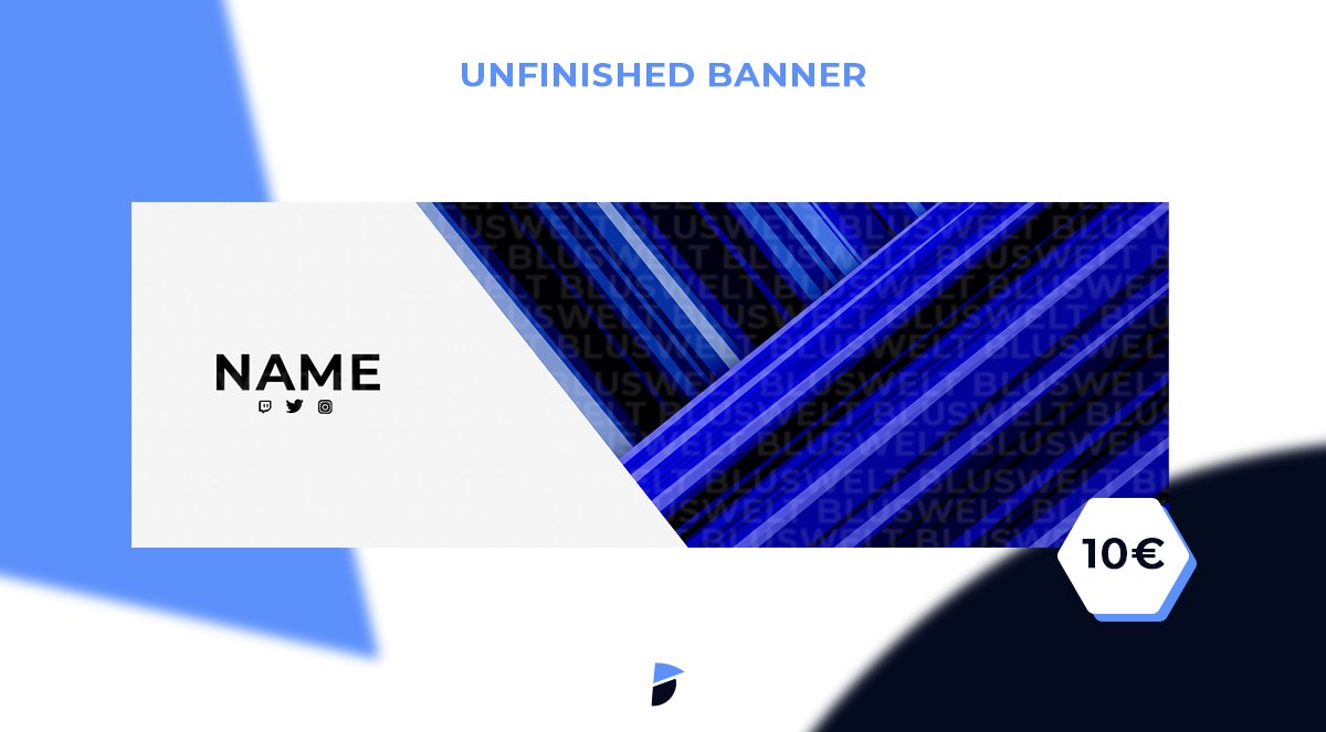 Blusarts's tweet photo. Hey,
ich hab noch diese 3 Banner und das eine Logo, welches auf meinem  PC rumliegen.

Ich verkauf sie einzeln und passe sie der Person an. Wer als erstes kommt, bekommt es als erstes.

Jedes nur einmal.
(Ich poste hier drunter, wenn was weg ist) https://t.co/IKpaAQqbR1