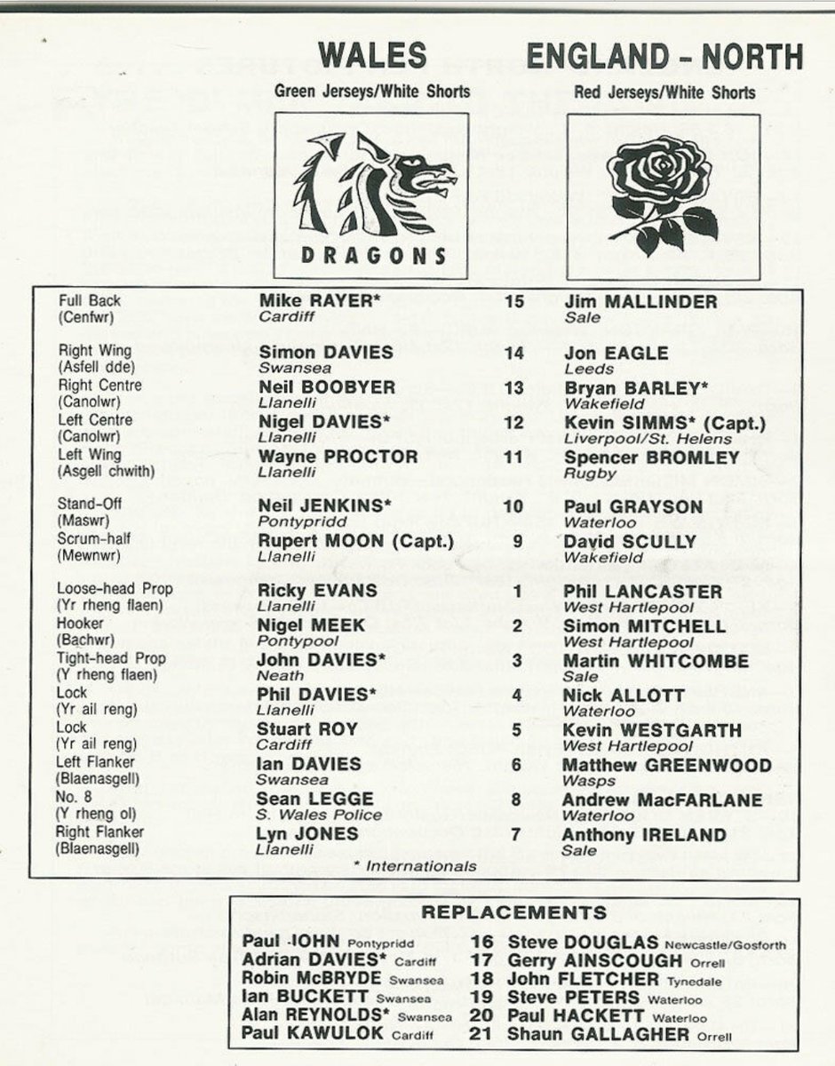 Back to 1992 and <a href="/PontypoolRFC/">Pontypool RFC</a> host <a href="/WelshRugbyUnion/">Welsh Rugby Union 🏴󠁧󠁢󠁷󠁬󠁳󠁿</a> B against <a href="/EnglandRugby/">England Rugby</a> North. Ahh, them were the days <a href="/MikeyRayer/">MikeyRayer</a>  <a href="/RugbyWal/">#rugbywales. 🏴󠁧󠁢󠁷󠁬󠁳󠁿🏉🏳️‍🌈</a> <a href="/RugbyEng/">#rugbyengland</a> <a href="/SaleSharksRugby/">Sale Sharks 🦈</a> <a href="/WaterlooRugby/">Firwood Waterloo RFC</a>