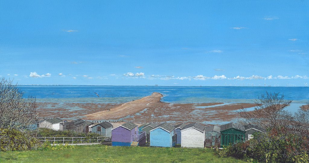 nigelwadeart's tweet photo. “The Street, Whitstable” is my latest watercolour painting, the original is going on sale at Whitstable Art Cage, 5/8/21, along with limited edition fine art prints. 51 cm x 27 cm. #whitstableartcage #nigelwadeart #whitstable #kent #seascaoe #watercolour #art #tankerton https://t.co/lLjDXXZwHC