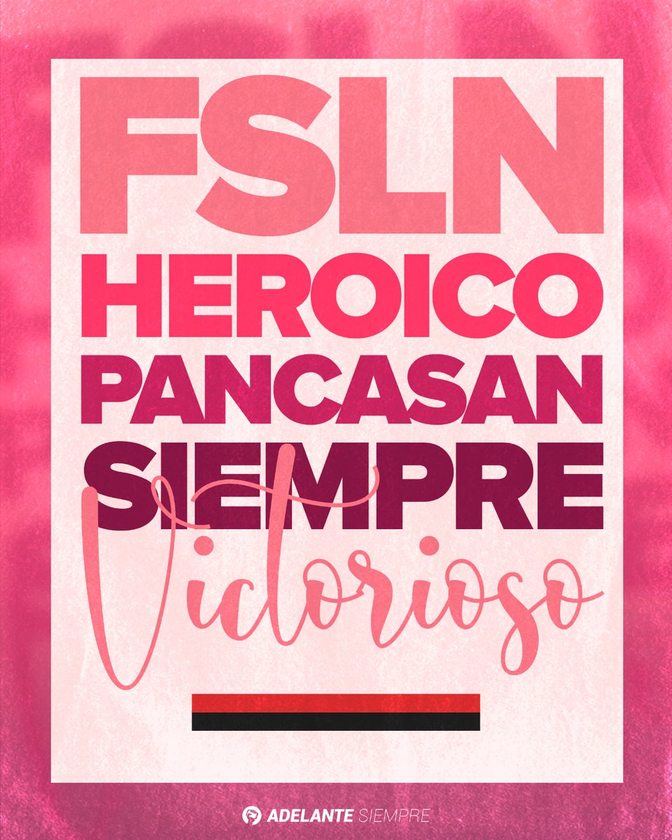 El camino hacia la victoria no se detiene, leales a nuestros principios REVOLUCIONARIOS, somos DOS, somos #FSLNHEROICOPANCASANSIEMPREVICTORIOSO 

Constructores de futuro, paz, amor y tranquilidad.

<a href="/AlmanzaAldo/">𝐀𝐥𝐝𝐨 𝐉𝐚𝐯𝐢𝐞𝐫 🇳🇮</a>
