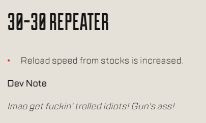 Damn...the developers of Apex Legends are kinda being rude on these patch notes huh??