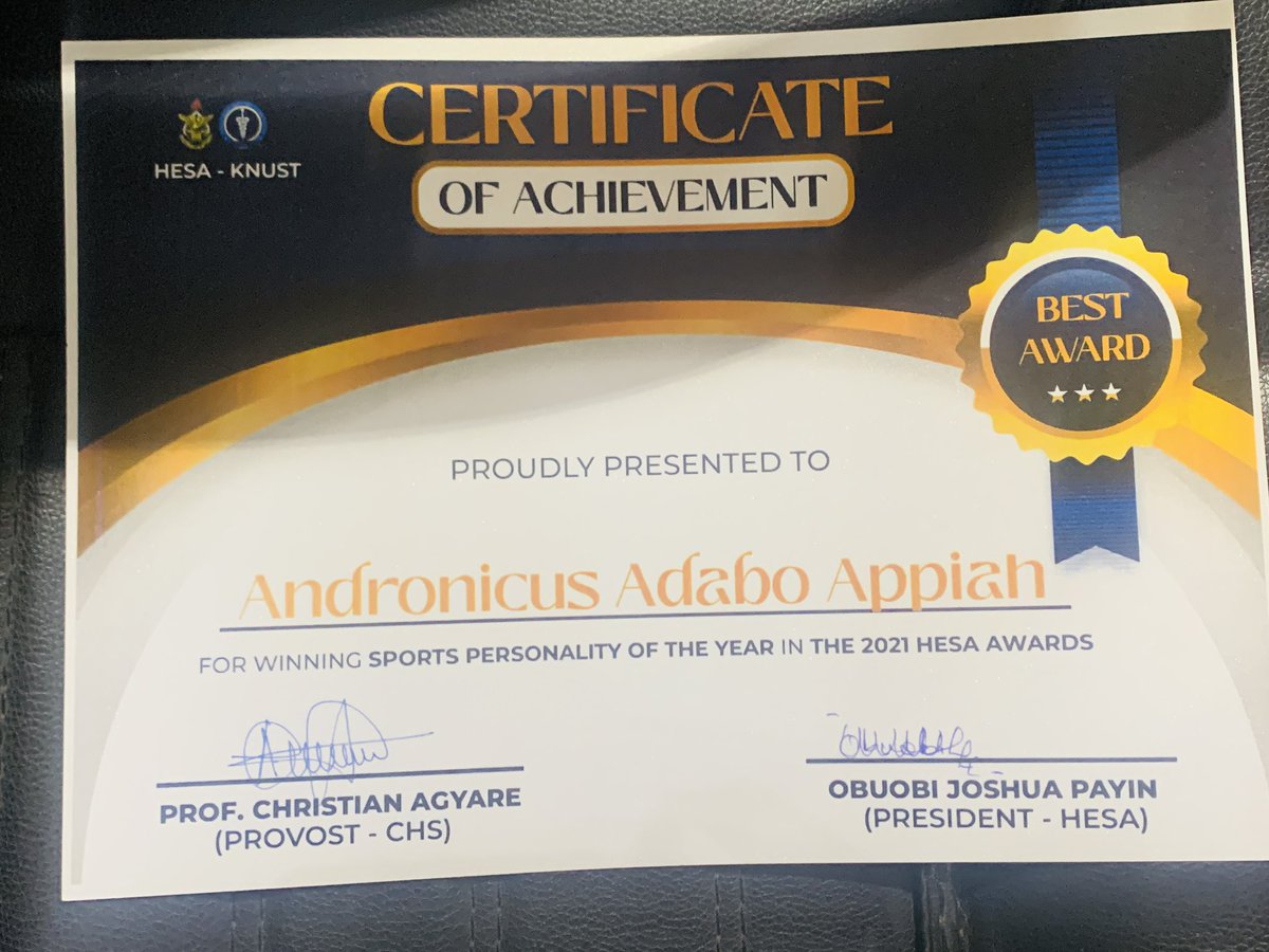 KNUST_Live's tweet photo. Awards Presentattion.
Sport Personality of the Year🏅
Master Andronicus Adabo Appiah
#KNUSTLive. #HESAWeek21 https://t.co/k5sOHhYbMQ