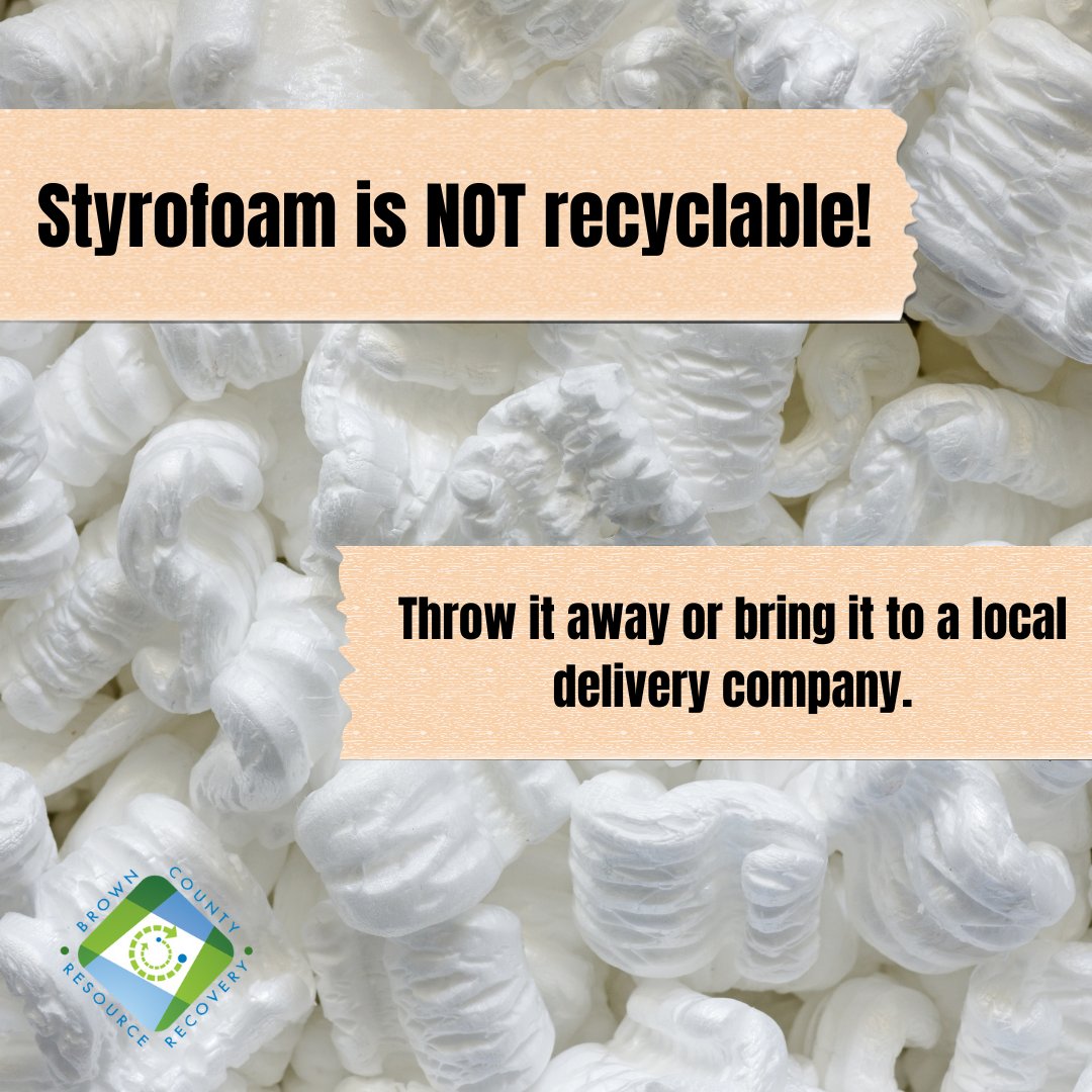 RecycleBrownCo on Twitter "A large portion of Styrofoam ends up in landfills because it is not