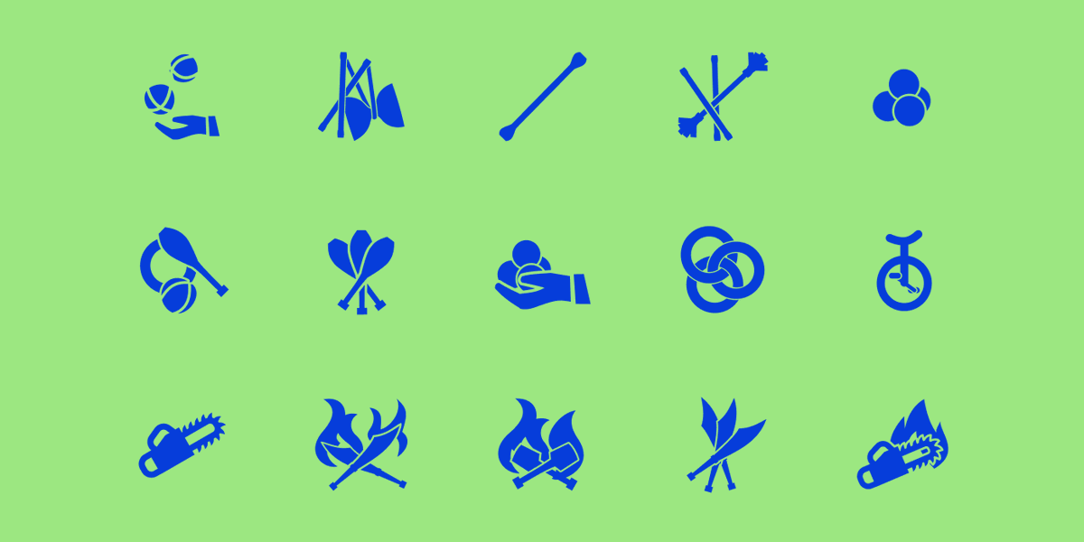 nounproject's tweet photo. Juggling & Circus Equipment icon collection by Hamish: https://t.co/VByp21EXFX
#Juggling #Unicycle #FlamingChainsaws #JugglingChainsaws https://t.co/C59QC0iktZ