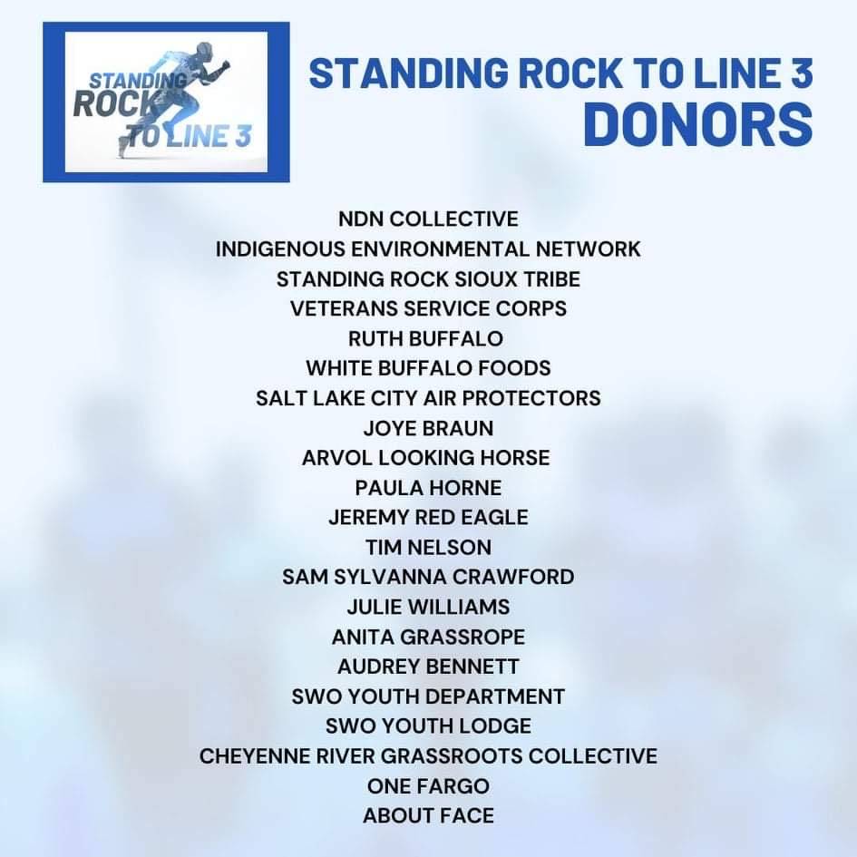 The From Standing Rock to Line 3 run was to bring healing, inspiration to the Frontlines at Line 3. 
We are thankful to everyone who supported this effort.  Together we can #shutdownDAPL and #StopLine3