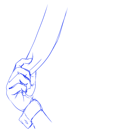 うさ耳をつまむ手 