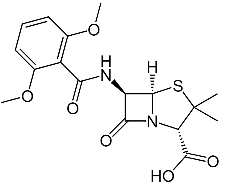1poqd's tweet photo. Methicillin is not readily broken down by beta lactamase because its dimethoxyphenyl group provides steric hindrance.

MRSA is the result of a gene called mecA which encodes altered penicillin binding proteins. https://t.co/t6TzHuXySY