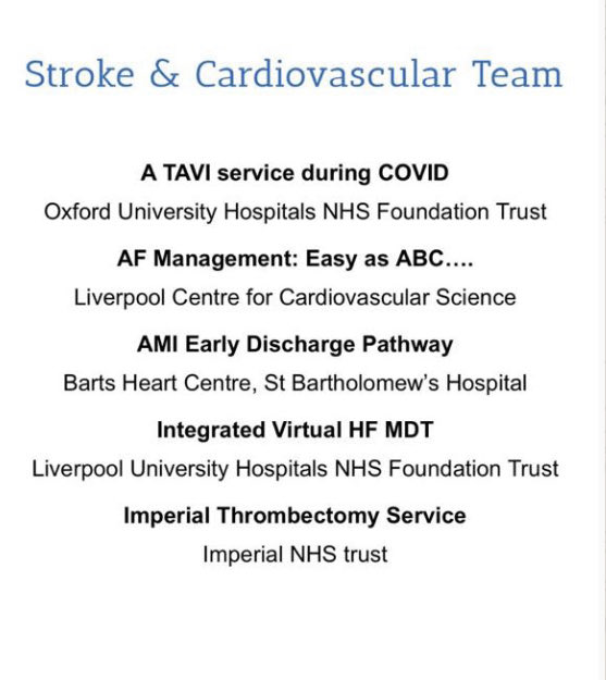 Thrilled that our Imperial thrombectomy service has been shortlisted for the 2021 BMJ awards in the Stroke and Cardiovascular category. ⁦@StrokeImperial⁩ ⁦@neil_rane⁩ ⁦@drjkwan⁩ ⁦@didib77⁩ ⁦@HeenaAsher⁩ ⁦@Ismalia_S⁩ ⁦⁦@Imperialpeople⁩