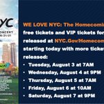 Image for the Tweet beginning: Get your #NYCHomecomingWeek tickets! FREE