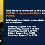 Image for the Tweet beginning: Get your #NYCHomecomingWeek tickets! FREE