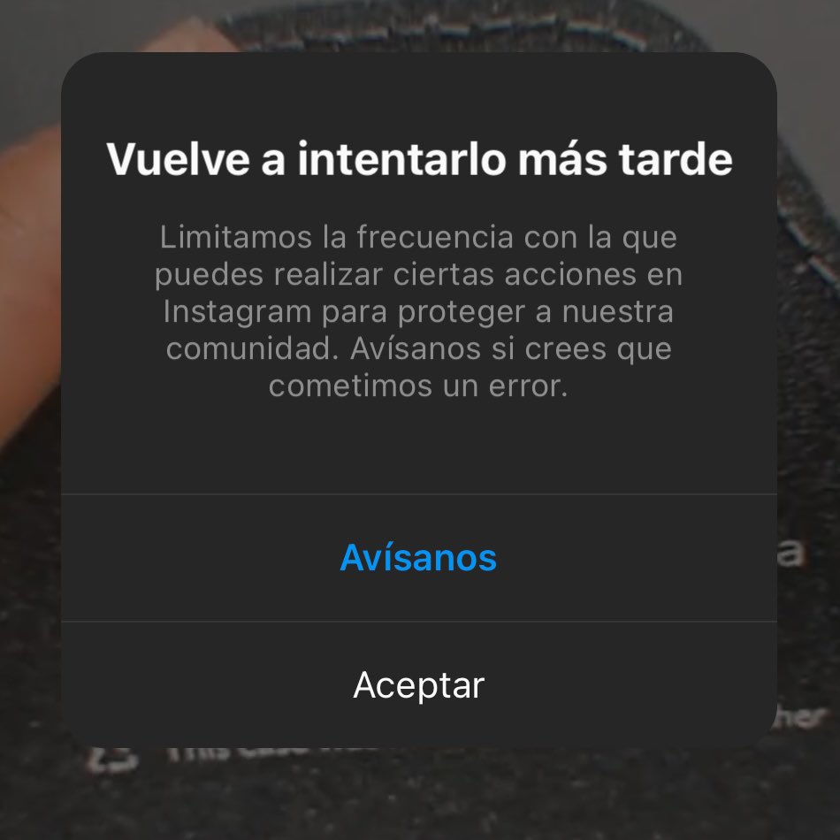 A mucha gente Instagram les está tirando este error.