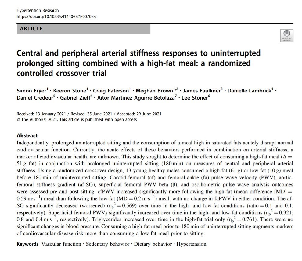 Dr Simon Fryer 🇺🇦 (@drsifryer) on Twitter photo Really please to have this #openaccess paper published today "the effects of prolonged sitting and a high-fat meal on arterial stiffness" rdcu.be/cq24X. Great team <a href="/KJSt0ne/">Keeron Stone</a> @Patty_paterson <a href="/DrDLambrick/">Danielle Lambrick</a> <a href="/drjamesfaulkner/">James Faulkner</a> <a href="/leestoner/">Lee Stoner</a> @UoGCASES <a href="/uniofglos/">University of Gloucestershire</a> <a href="/SpringerNature/">Springer Nature</a> Really please to have this #openaccess paper published today "the effects of prolonged sitting and a high-fat meal on arterial stiffness" rdcu.be/cq24X. Great team <a href="/KJSt0ne/">Keeron Stone</a> @Patty_paterson <a href="/DrDLambrick/">Danielle Lambrick</a> <a href="/drjamesfaulkner/">James Faulkner</a> <a href="/leestoner/">Lee Stoner</a> @UoGCASES <a href="/uniofglos/">University of Gloucestershire</a> <a href="/SpringerNature/">Springer Nature</a>